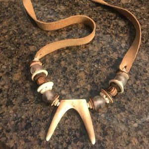Twine and Twig slim antler necklace
